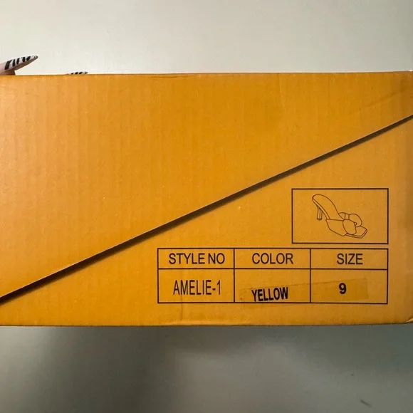 Chase + Chloe Yellow Fuzzy Heels - Picture 7 of 8